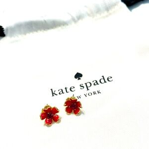 Kate Spade red flower earrings